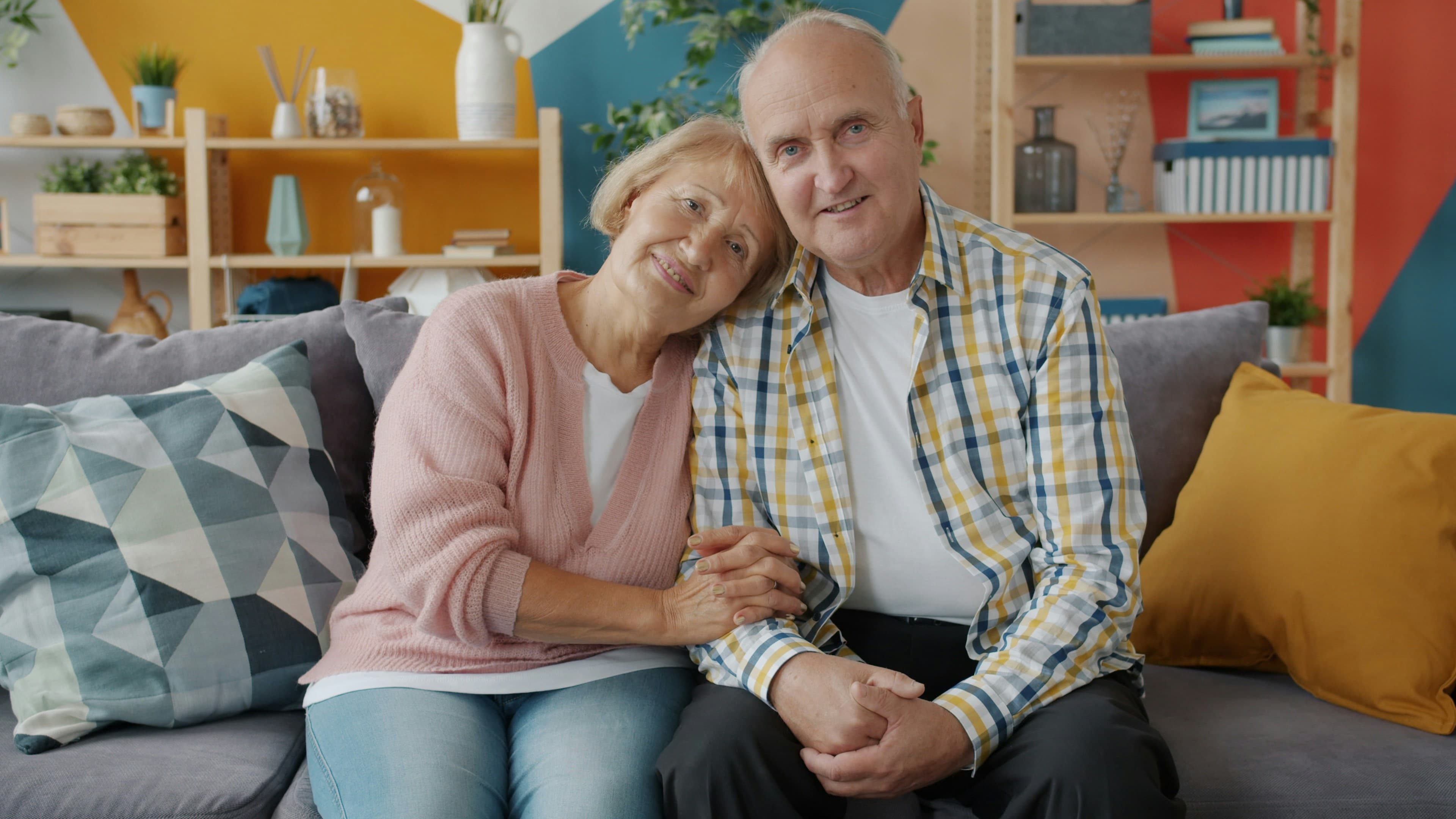 An older couple relaxing at home